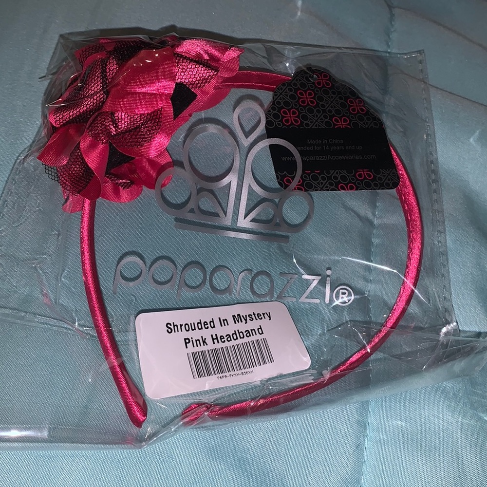 Shrouded in mystery pink headband